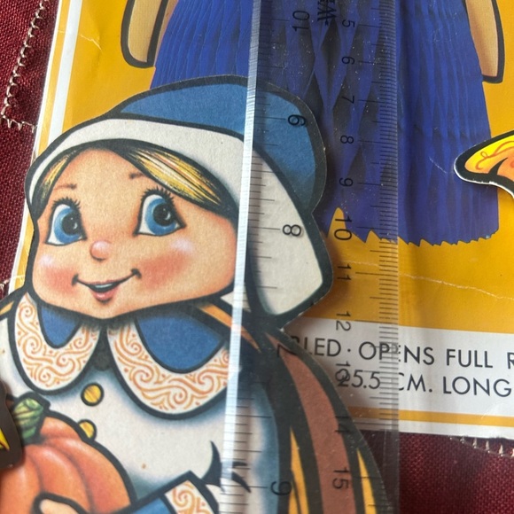 Vintage RARE Pilgrim couple fan out art tissue centerpiece with turkey, 1984 - Picture 12 of 14